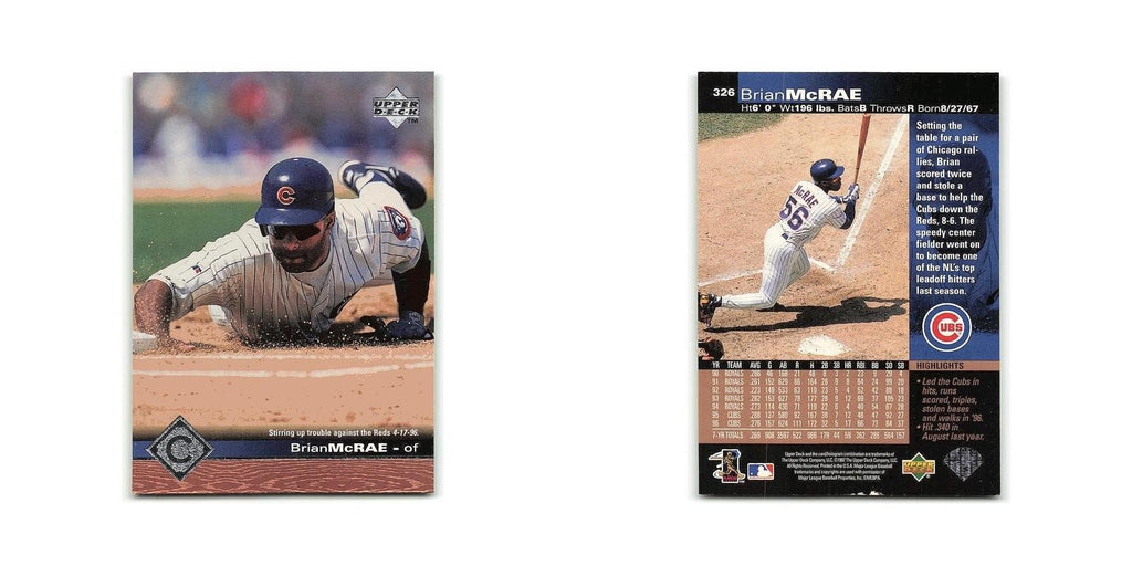 Brian McRae 1997 Upper Deck #326 Chicago Cubs Baseball Card NM