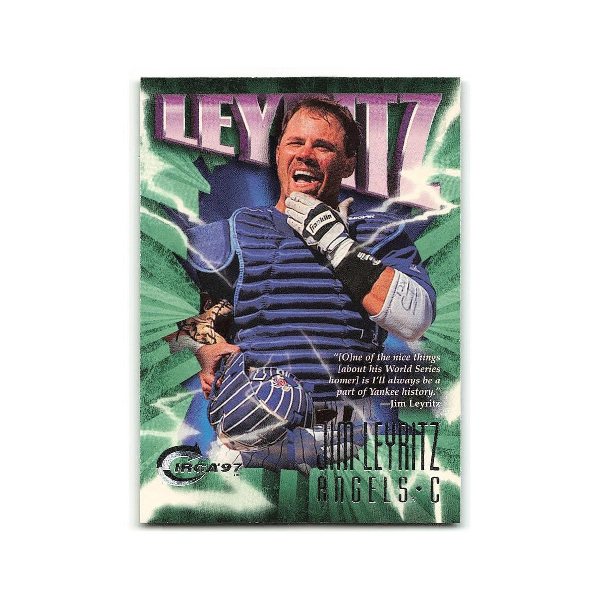 JIm Leyritz 1997 Circa #353 Toronto Blue Jays Baseball Card NM