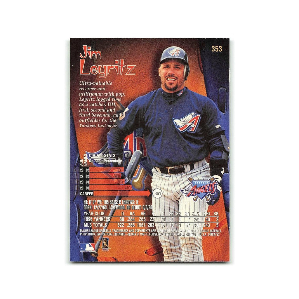 JIm Leyritz 1997 Circa #353 Toronto Blue Jays Baseball Card NM