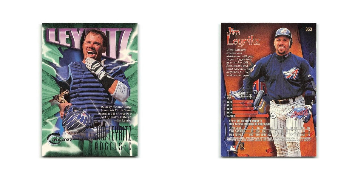 JIm Leyritz 1997 Circa #353 Toronto Blue Jays Baseball Card NM