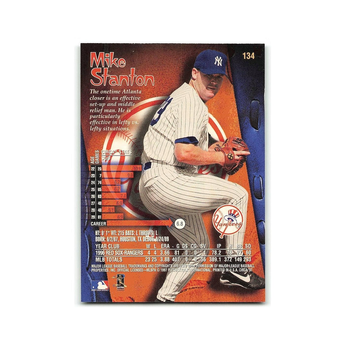 Mike Stanton 1997 Circa #134 New York Yankees Baseball Card NM
