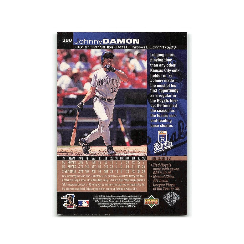 Johnny Damon 1997 Upper Deck #390 Kansas City Royals Baseball Card NM