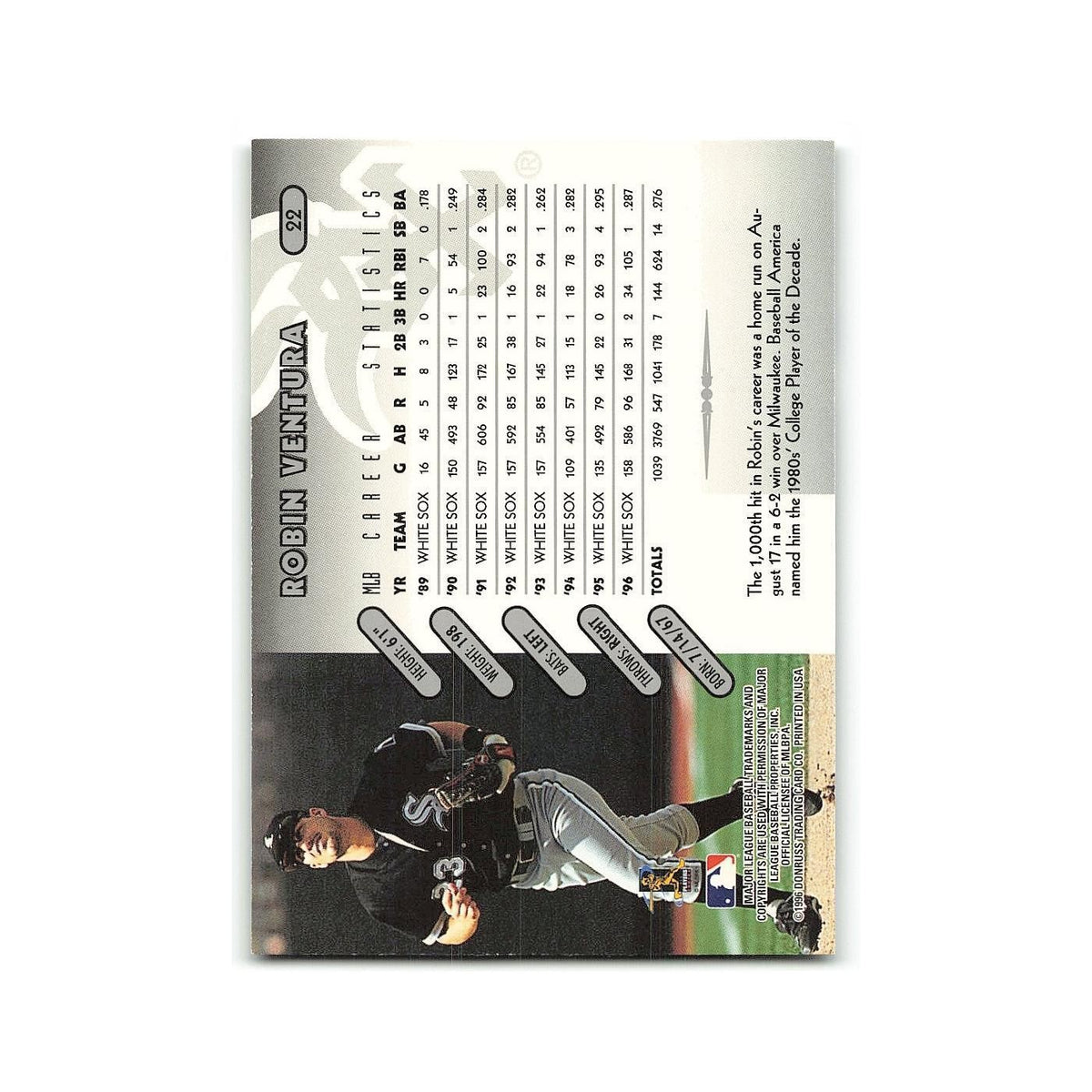 Robin Ventura 1997 Donruss #22 Chicago White Sox Baseball Card NM