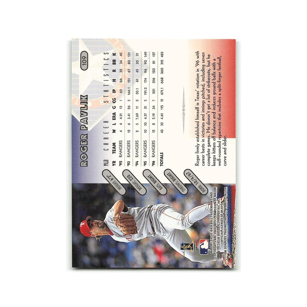 Roger Pavlik 1997 Donruss #109 Texas Rangers Baseball Card NM