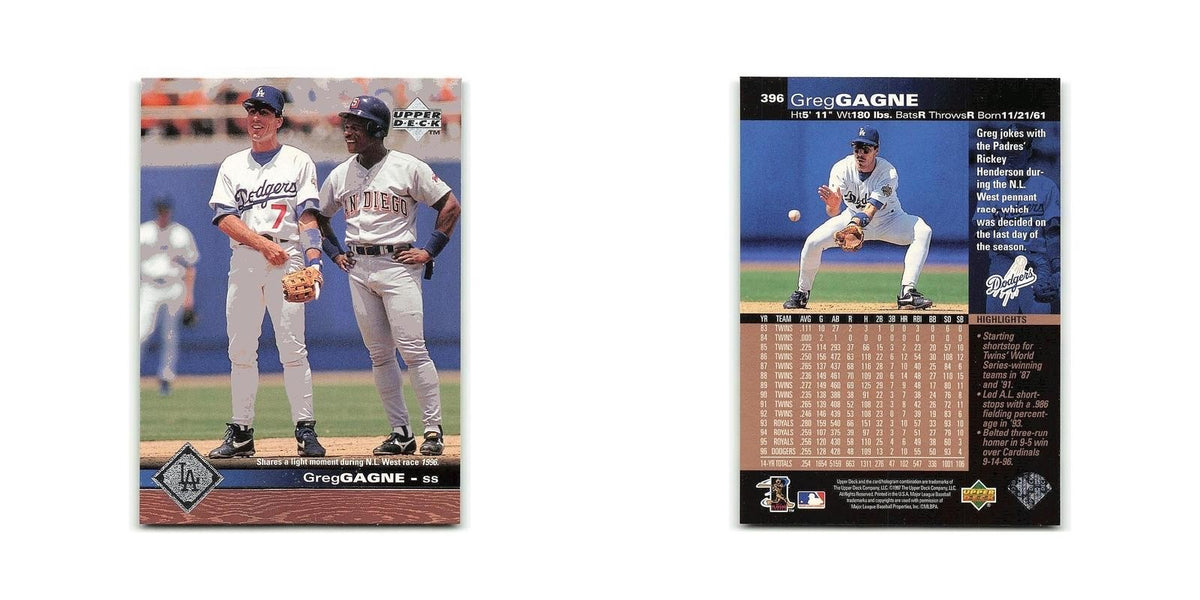 Greg Gagne 1997 Upper Deck #396 Los Angeles Dodgers Baseball Card NM