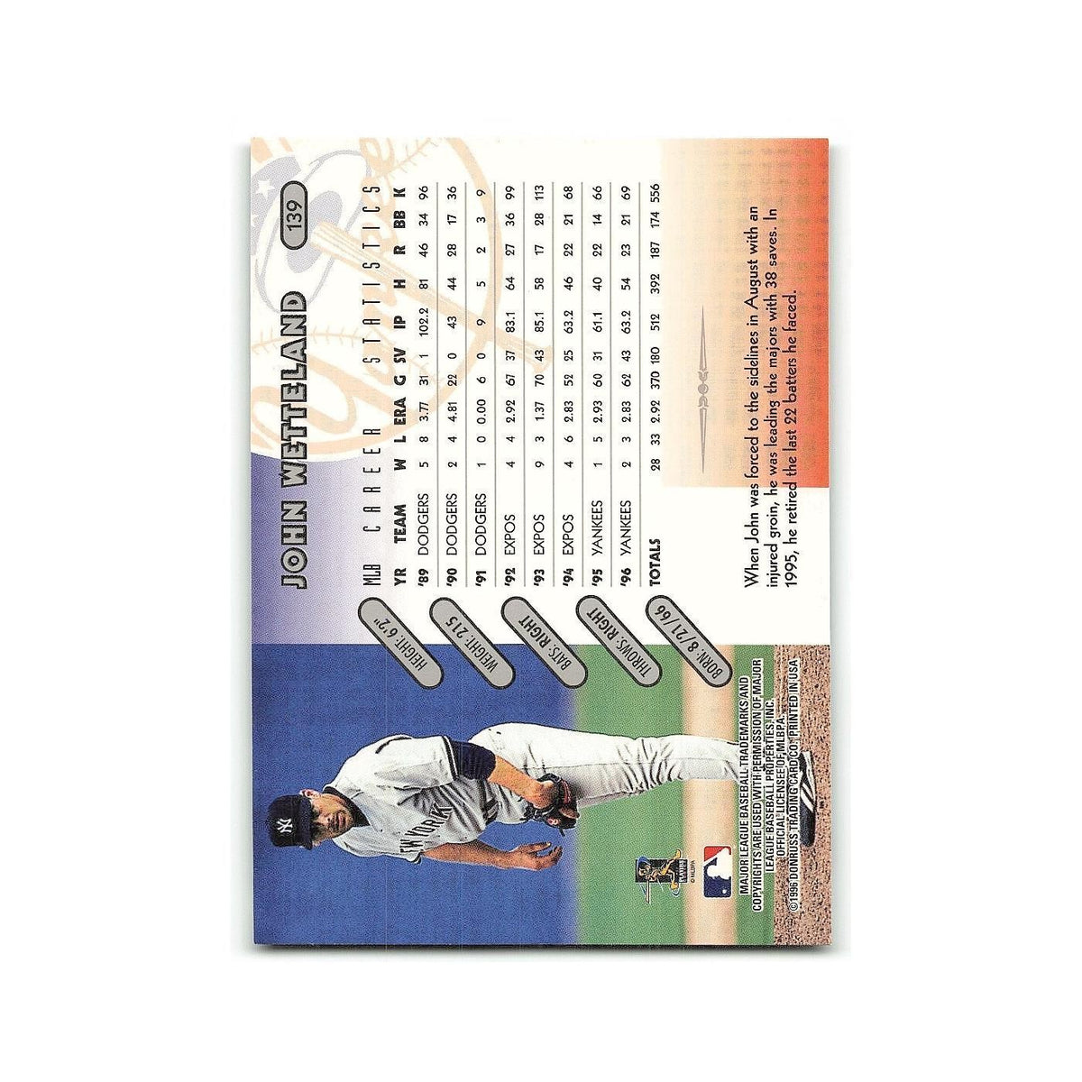 John Wetteland 1997 Donruss #139 New York Yankees Baseball Card NM