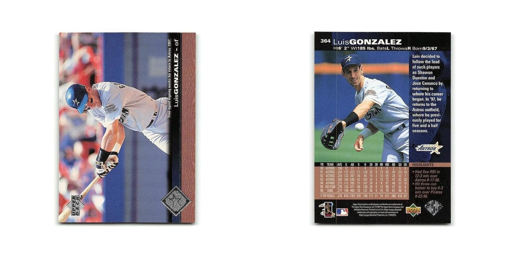 Luis Gonzalez 1997 Upper Deck #364 Houston Astros Baseball Card NM