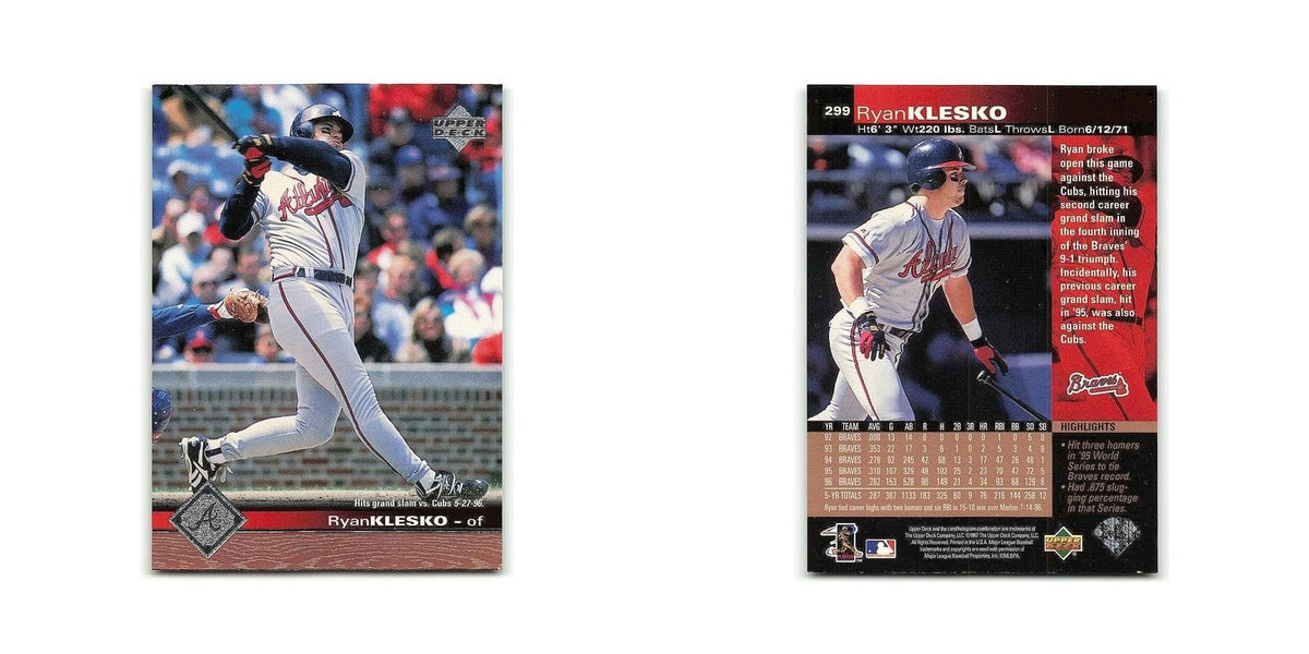 Ryan Klesko 1997 Upper Deck #299 Atlanta Braves Baseball Card NM