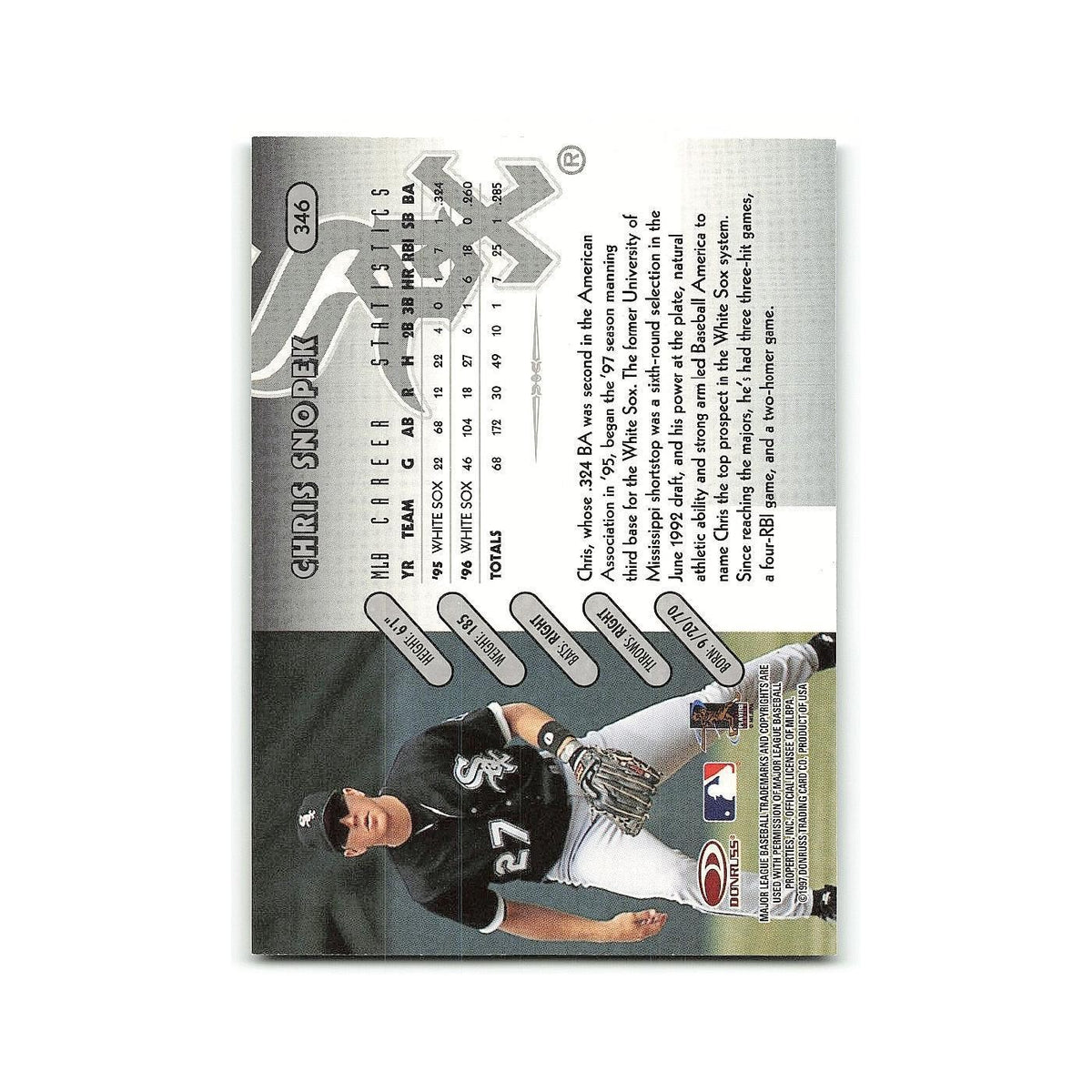 Chris Snopek 1997 Donruss #346 Chicago White Sox Baseball Card NM