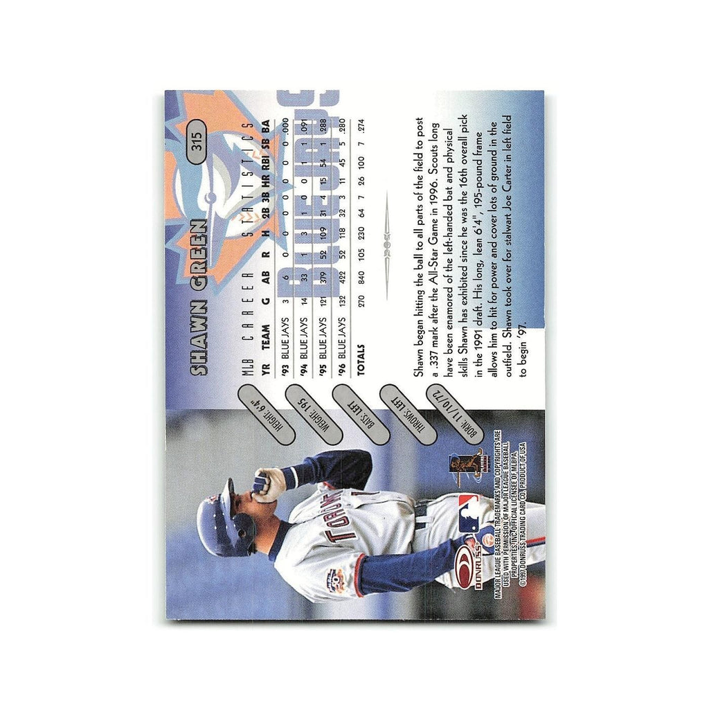 Shawn Green 1997 Donruss #315 Toronto Blue Jays Baseball Card NM
