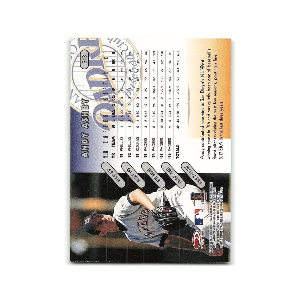 Andy Ashby 1997 Donruss #313 San Diego Padres Baseball Card NM