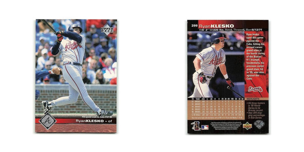 Ryan Klesko 1997 Upper Deck #299 Atlanta Braves Baseball Card NM
