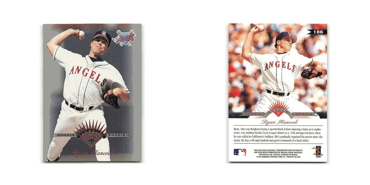 Ryan Hancock Rookie 1997 Leaf #186 Anaheim Angels Baseball Card NM