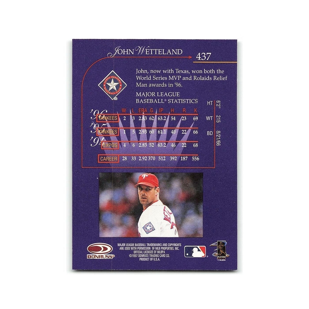 John Wetteland 1997 Donruss #437 Texas Rangers Baseball Card NM