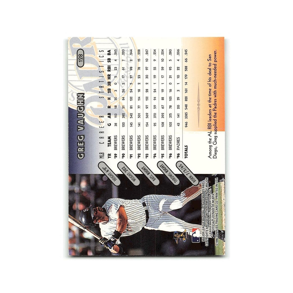 Greg Vaughn 1997 Donruss #128 San Diego Padres Baseball Card NM