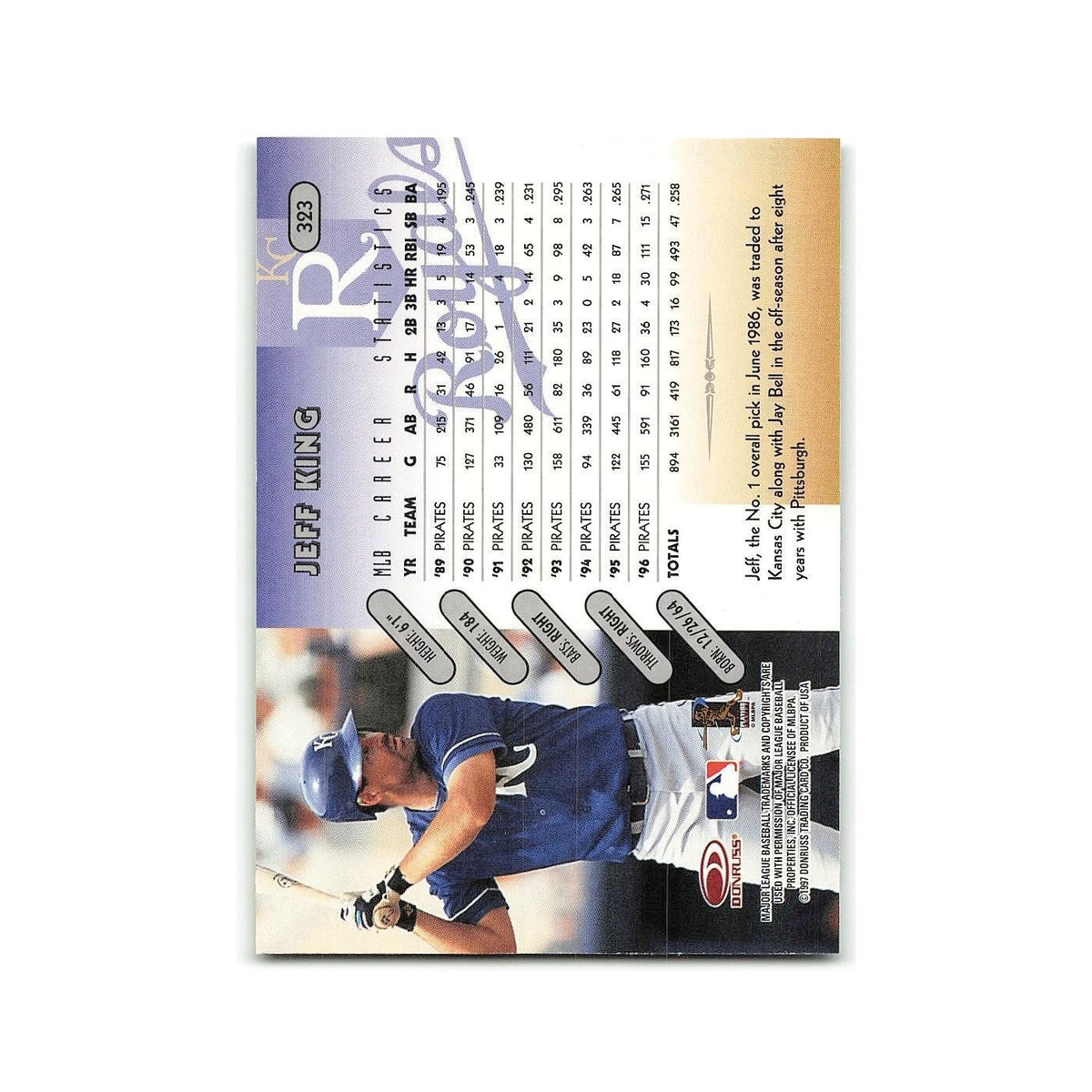 Jeff King 1997 Donruss #323 Kansas City Royals Baseball Card NM