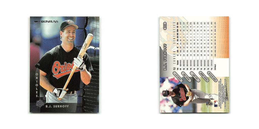 B.J. Surhoff 1997 Donruss #245 Baltimore Orioles Baseball Card NM