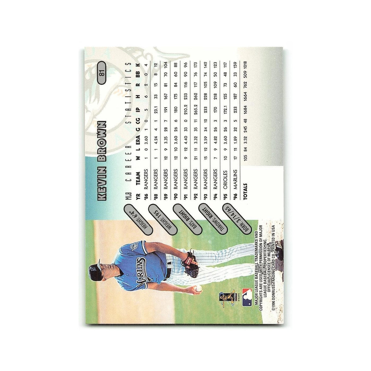 Kevin Brown 1997 Donruss #81 Florida Marlins Baseball Card NM