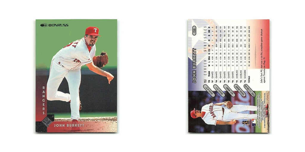 John Burkett 1997 Donruss #158 Texas Rangers Baseball Card NM