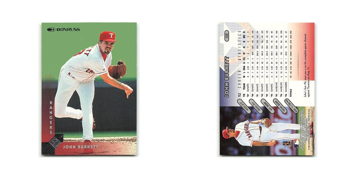 John Burkett 1997 Donruss #158 Texas Rangers Baseball Card NM