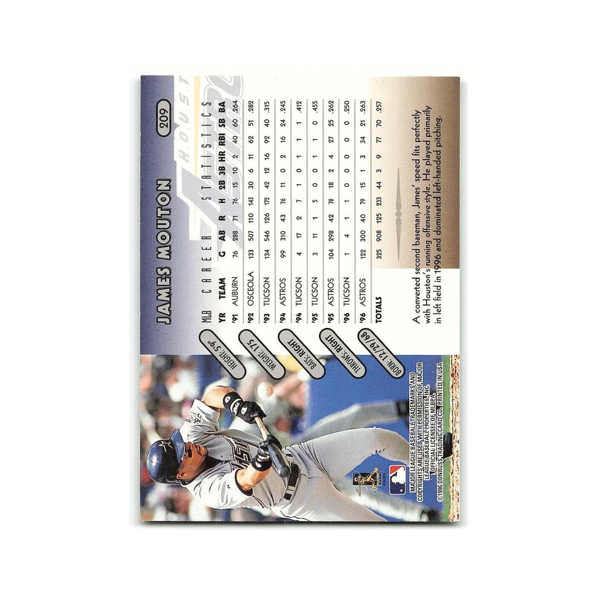 James Mouton 1997 Donruss #209 Houston Astros Baseball Card NM