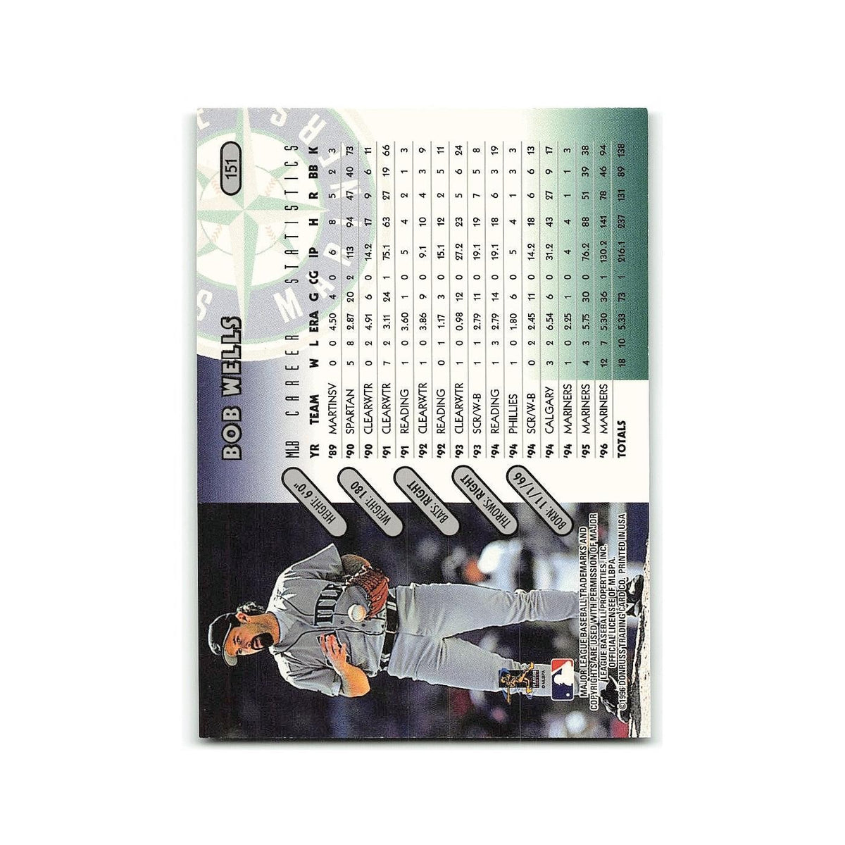 Bob Wells 1997 Donruss #151 Seattle Mariners Baseball Card NM