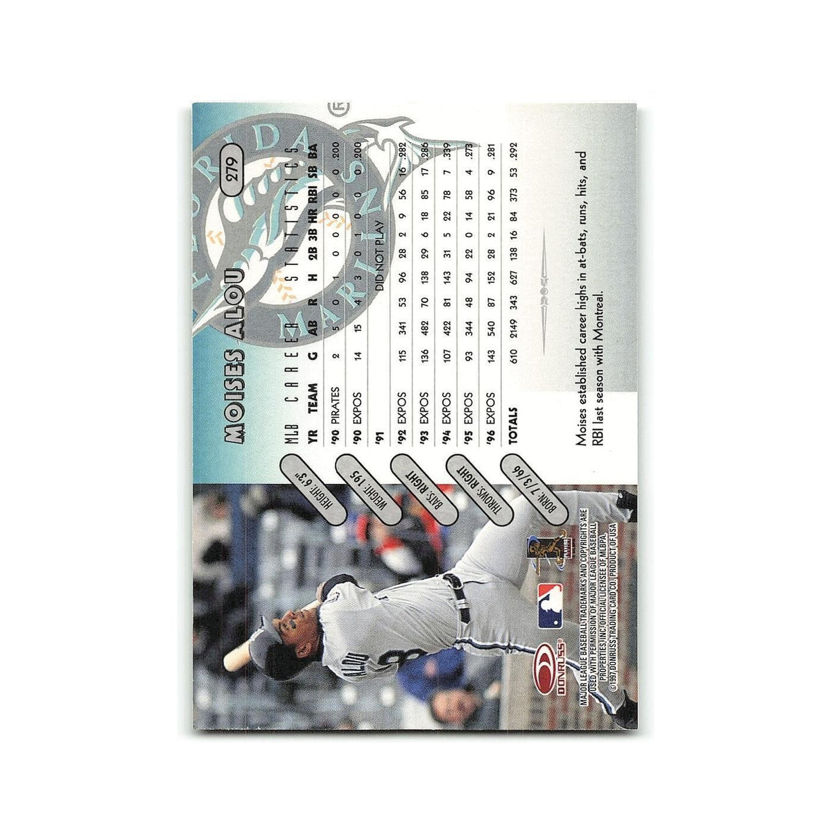 Moises Alou 1997 Donruss #279 Florida Marlins Baseball Card NM