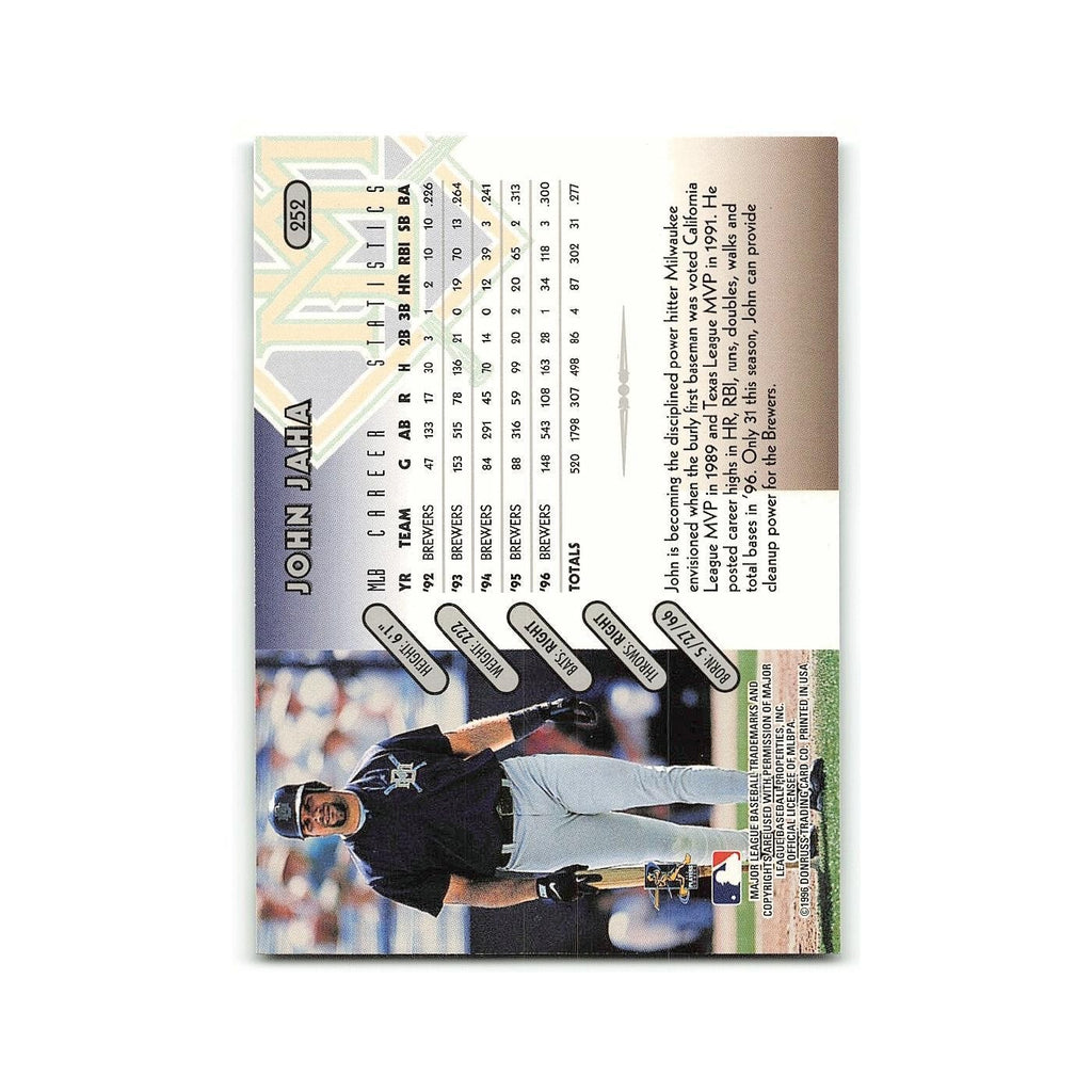 John Jaha 1997 Donruss #252 Milwaukee Brewers Baseball Card NM