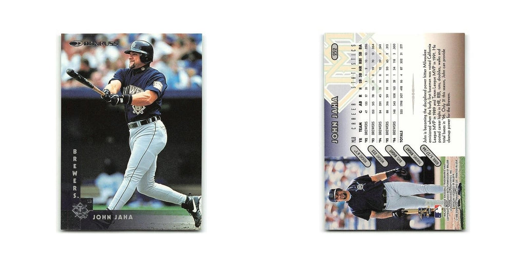 John Jaha 1997 Donruss #252 Milwaukee Brewers Baseball Card NM