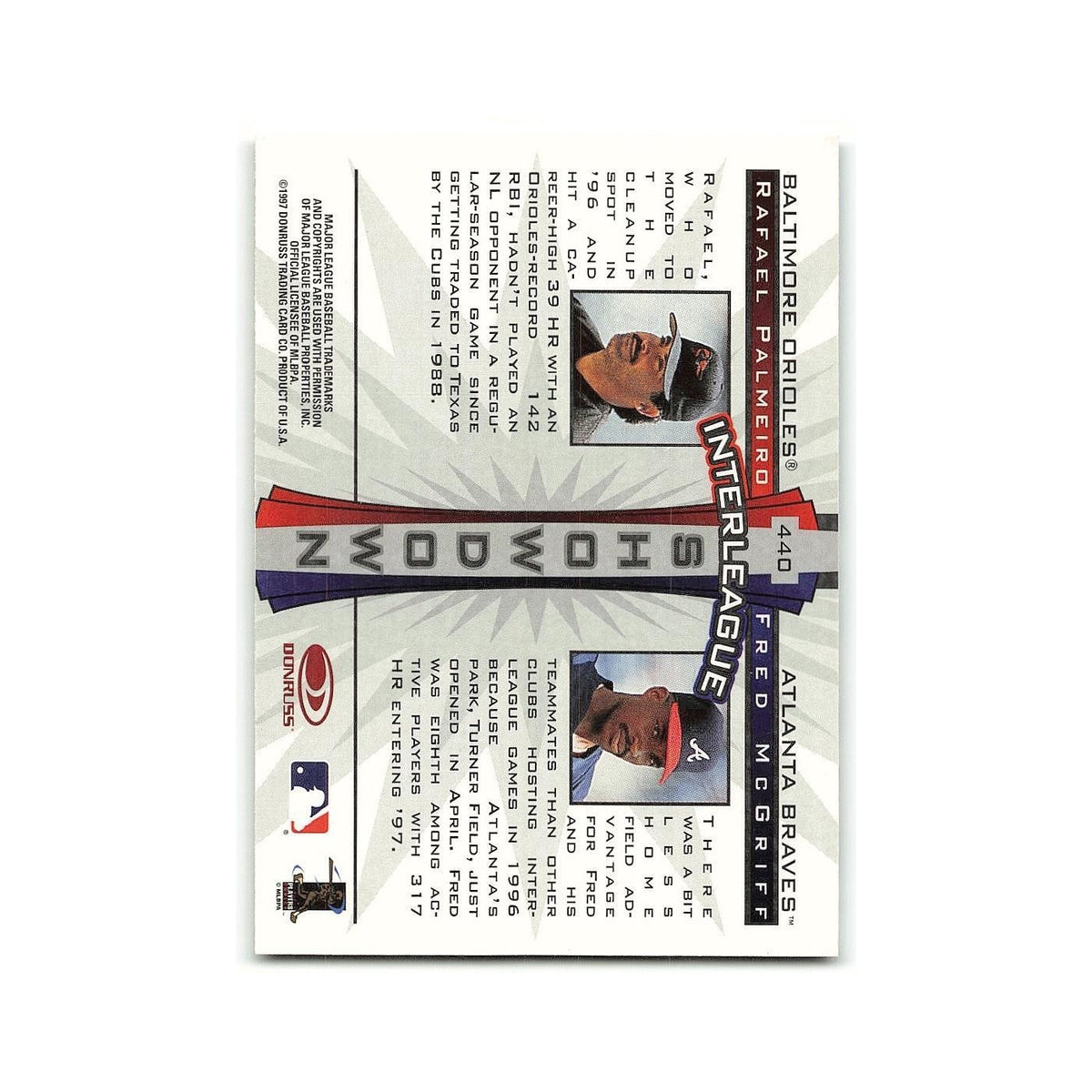 Rafael Palmeiro Fred McGriff 1997 Donruss #440 NM