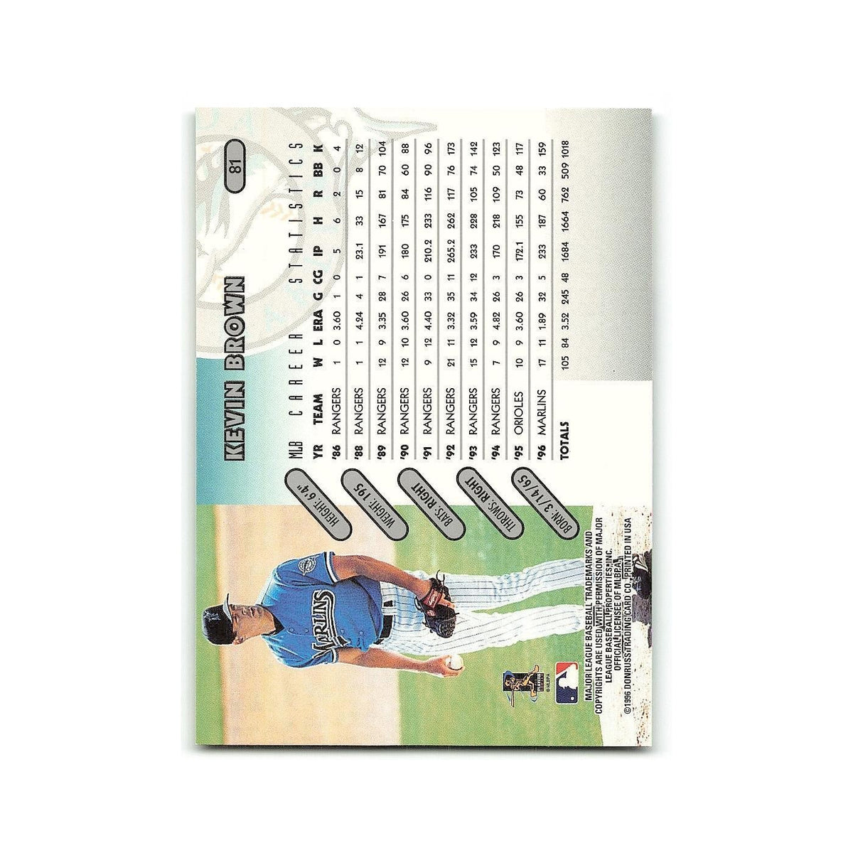 Kevin Brown 1997 Donruss #81 Florida Marlins Baseball Card NM