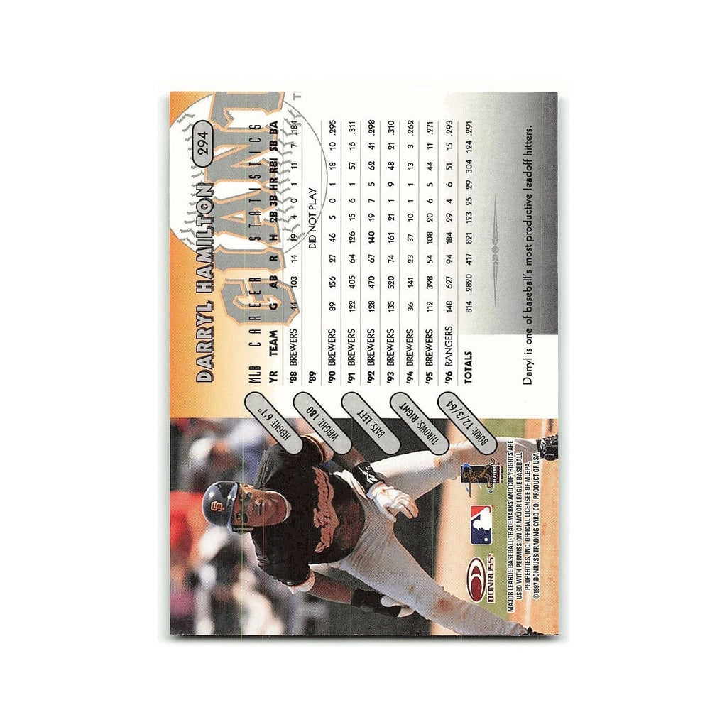 Darryl Hamilton 1997 Donruss #294 San Francisco Giants Baseball Card NM