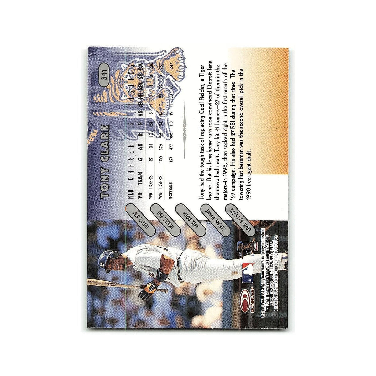 Tony Clark 1997 Donruss #341 Detroit Tigers Baseball Card NM