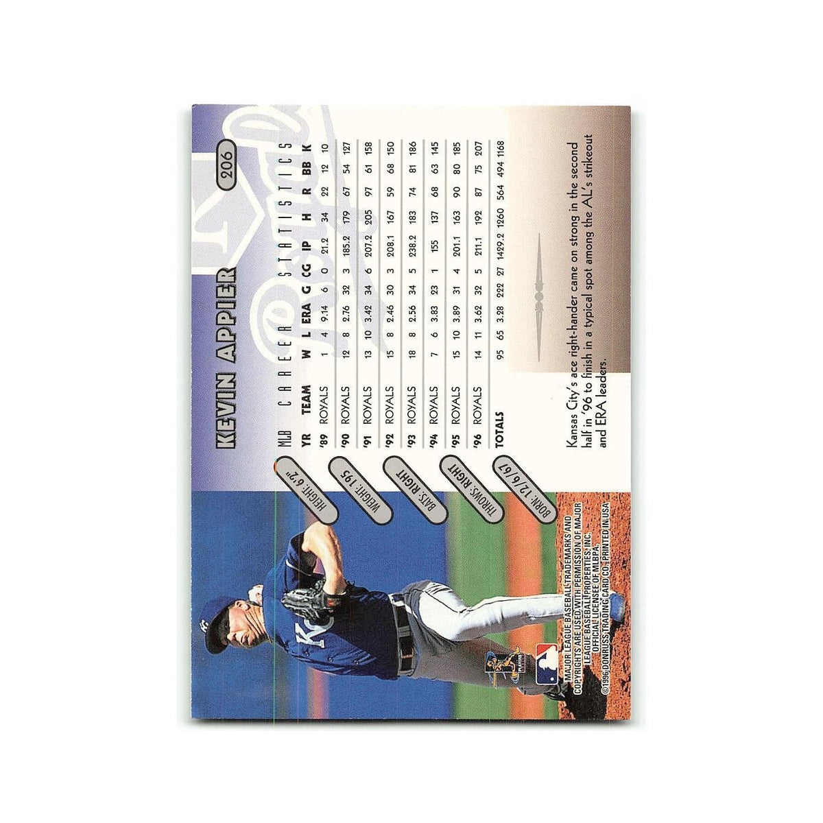 Kevin Appier 1997 Donruss #206 Kansas City Royals Baseball Card NM