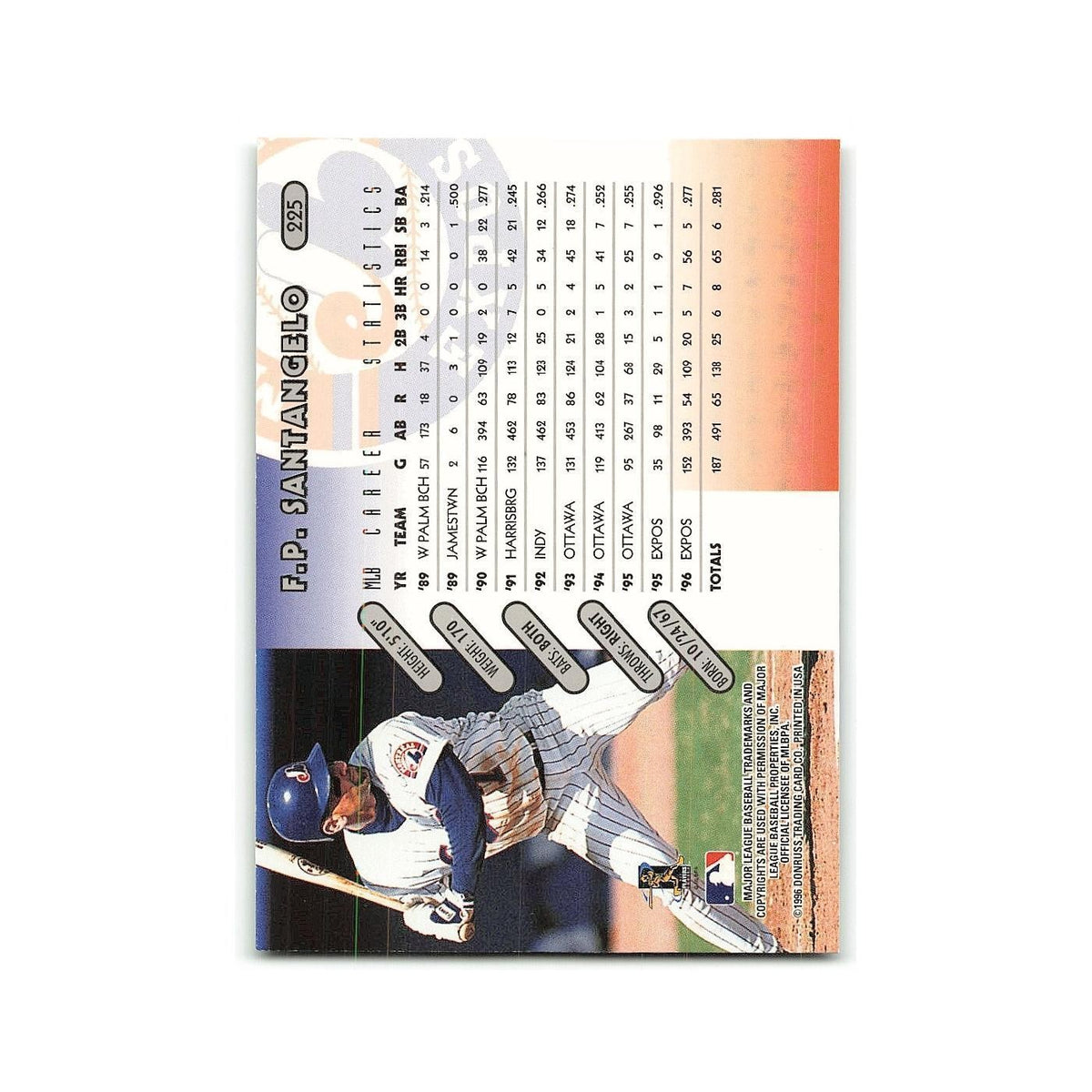 F.P. Santangelo 1997 Donruss #225 Montreal Expos Baseball Card NM