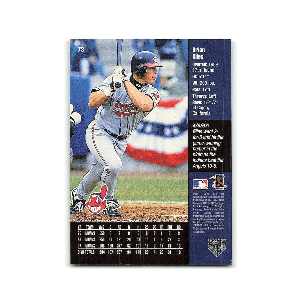 Brian Giles 1998 Upper Deck #73 Cleveland Indians Baseball Card NM
