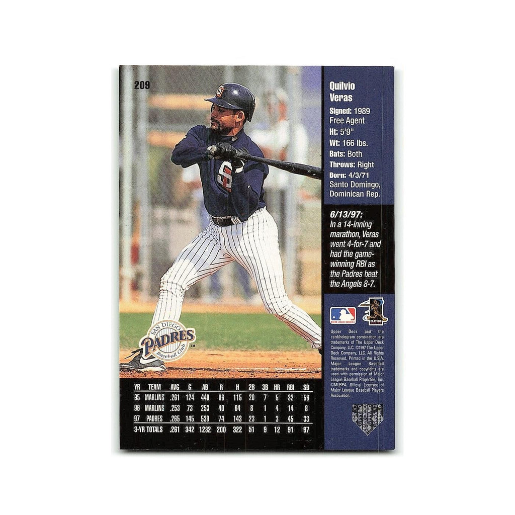 Quilvio Veras 1998 Upper Deck #209 San Diego Padres Baseball Card NM