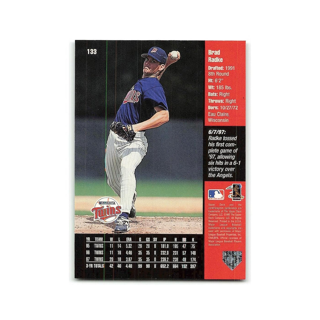 Brad Radke 1998 Upper Deck #133 Minnesota Twins Baseball Card NM