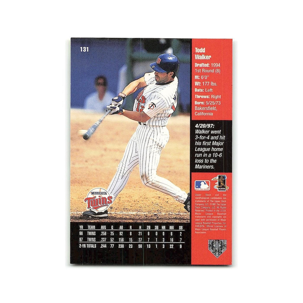 Todd walker 1998 Upper Deck #131 Minnesota Twins Baseball Card NM