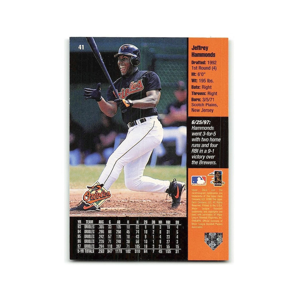 Jeffrey Hammonds 1998 Upper Deck #41 Baltimore Orioles Baseball Card NM