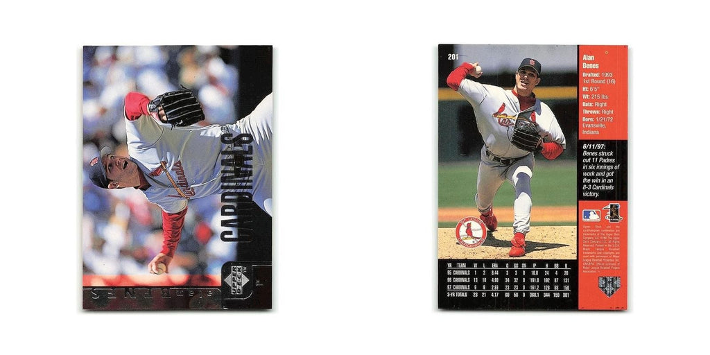 Andy Benes 1998 Upper Deck #201 St. Louis Cardinals Baseball Card NM