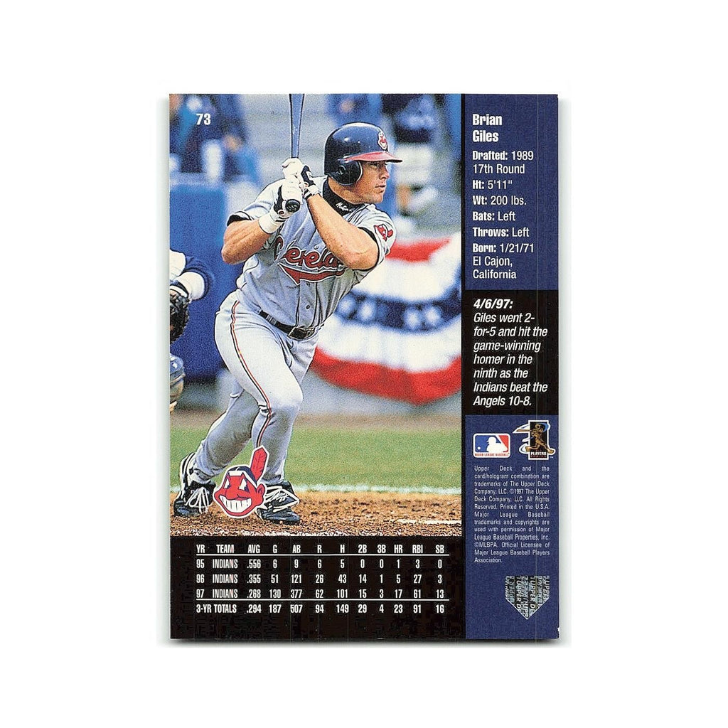 Brian Giles 1998 Upper Deck #73 Cleveland Indians Baseball Card NM