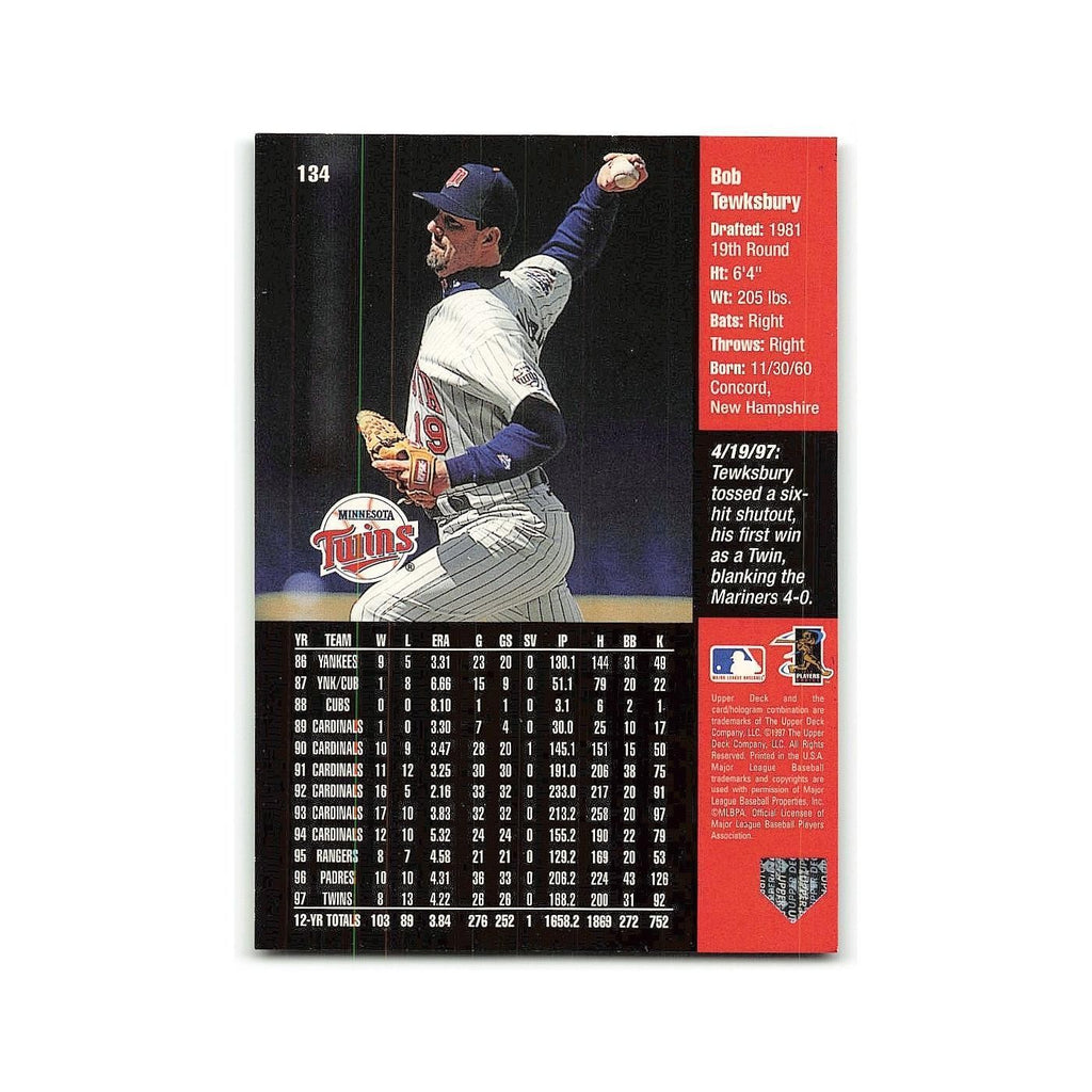 Bob Tewksbury 1998 Upper Deck #134 Minnesota Twins Baseball Card NM