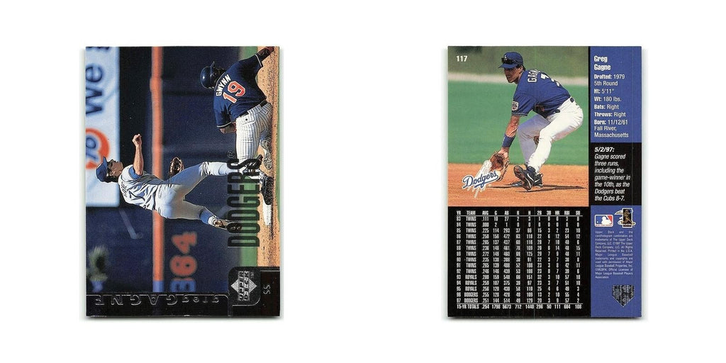 Greg Gagne 1998 Upper Deck #117 Los Angeles Dodgers Baseball Card NM