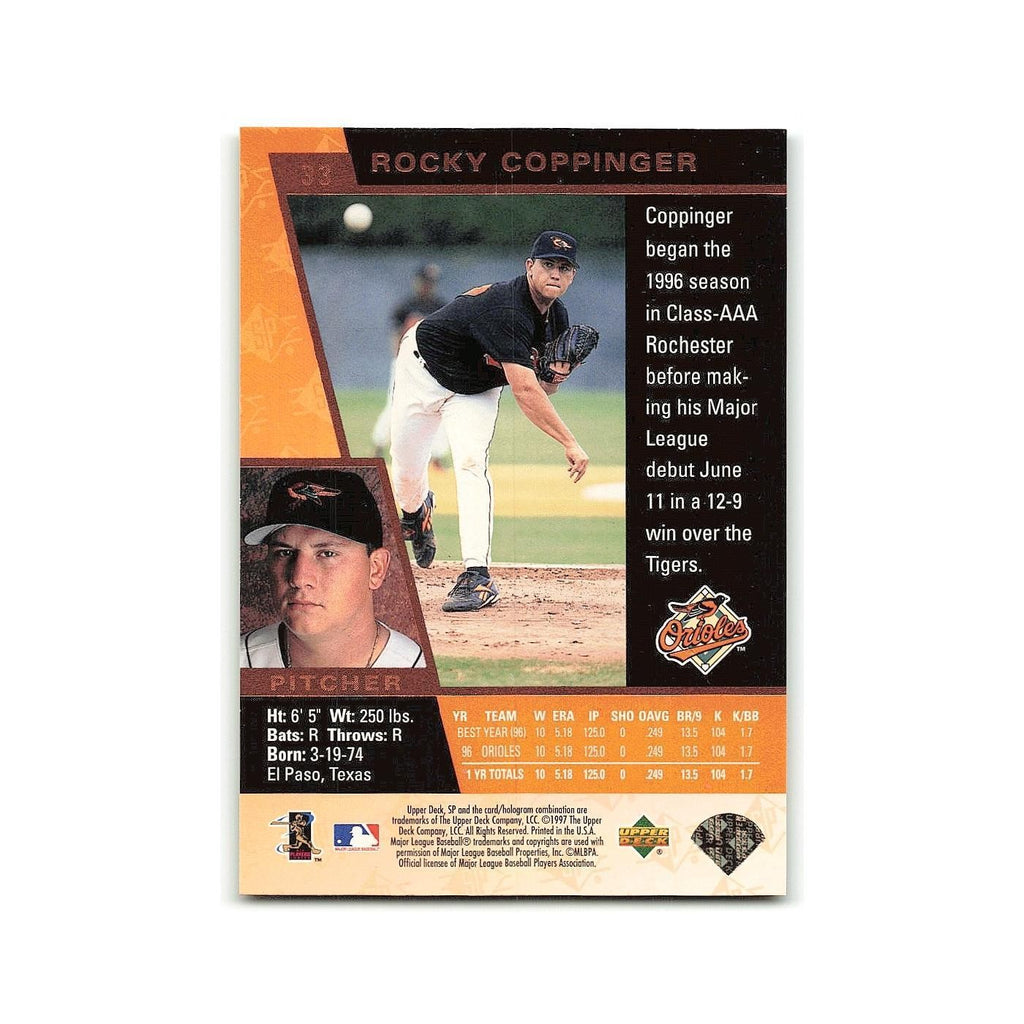 Rocky Coppinger 1997 SP #33 Baltimore Orioles Baseball Card NM