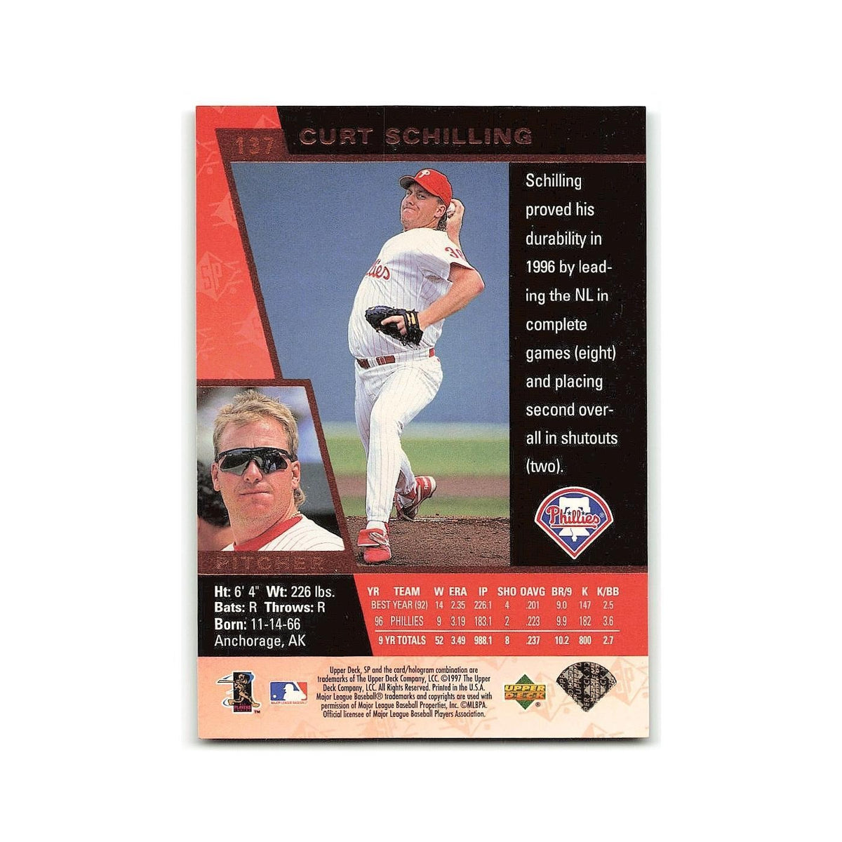 Curt Schilling 1997 SP #137 Philadelphia Phillies Baseball Card NM