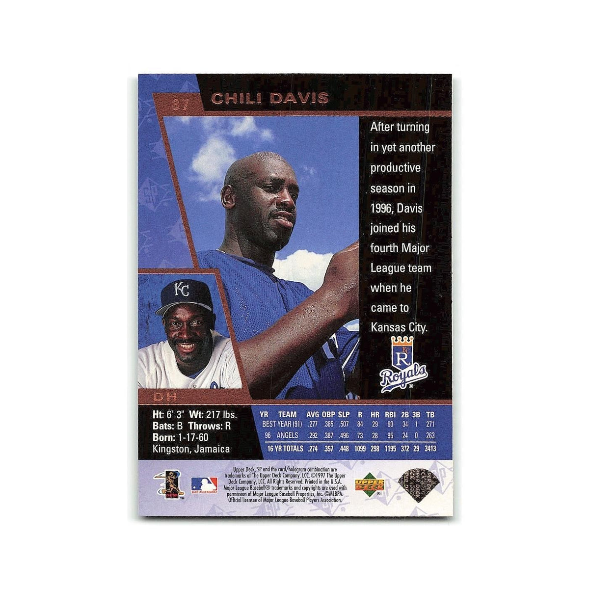 Chili Davis 1997 SP #87 Kansas City Royals Baseball Card NM
