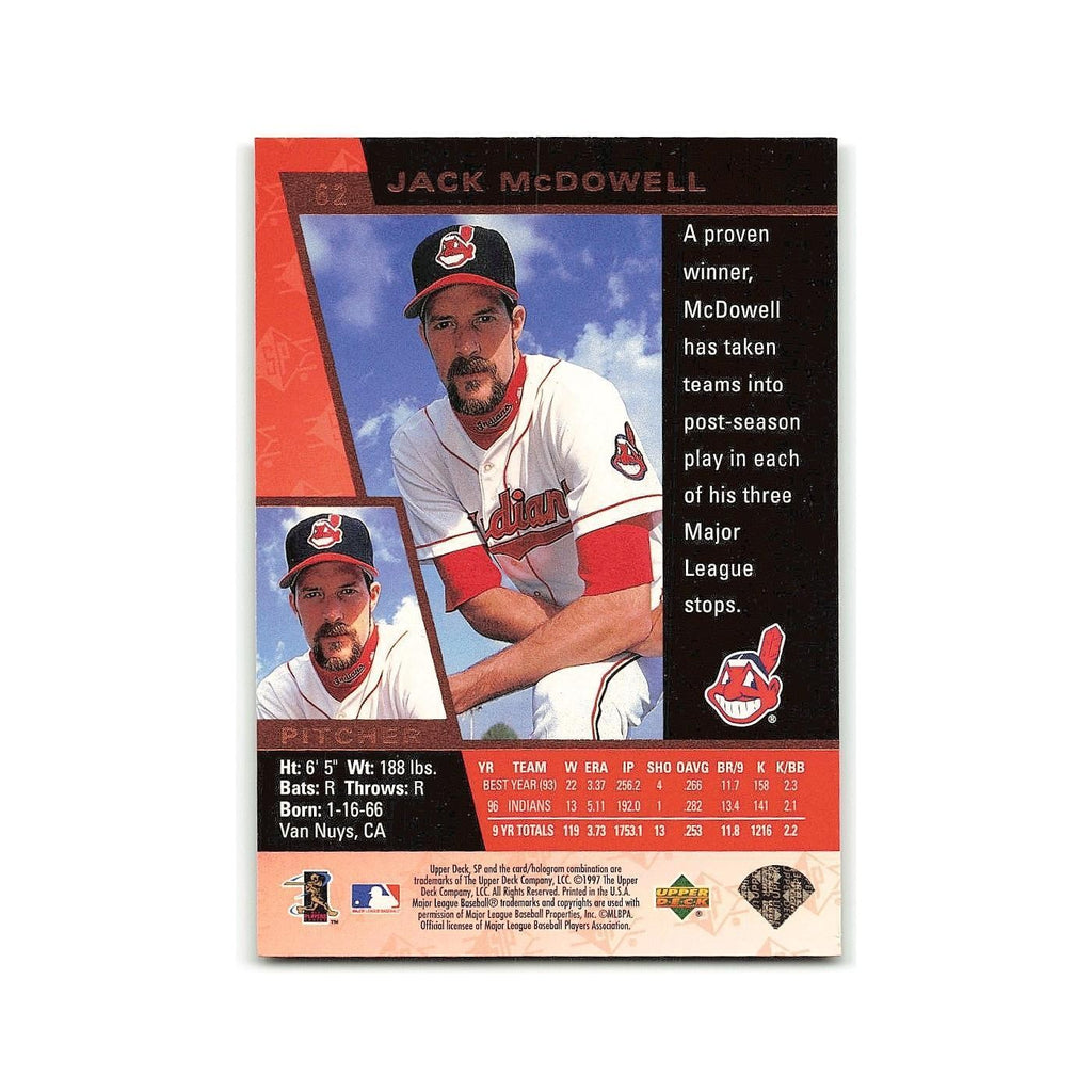 Jack McDowell 1997 SP #62 Cleveland Indians Baseball Card NM