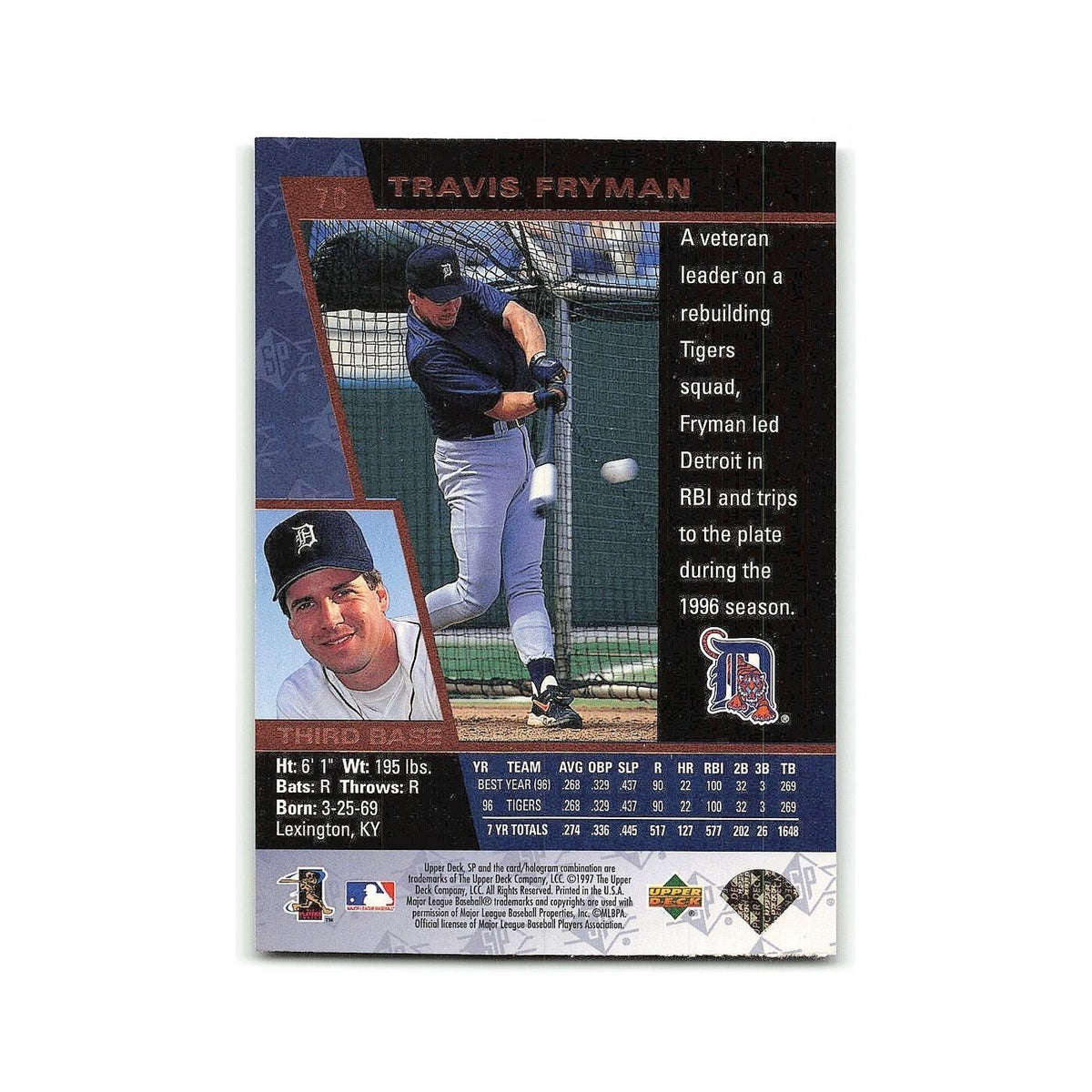 Travis Fryman 1997 SP #70 Detroit Tigers Baseball Card NM