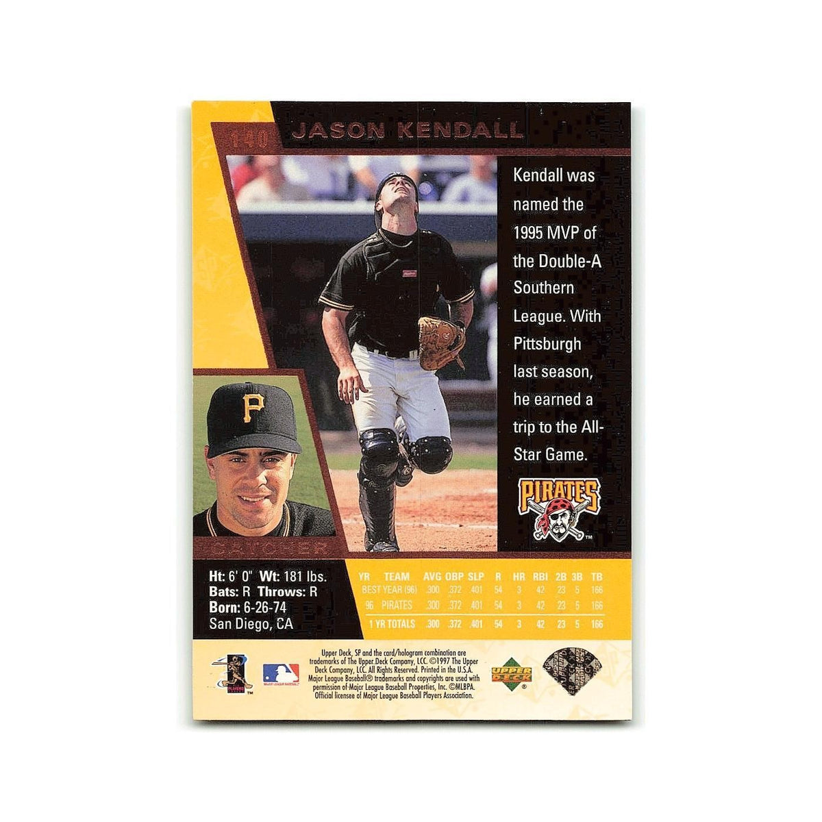 Jason Kendall 1997 SP #140 Pittsburgh Pirates Baseball Card NM